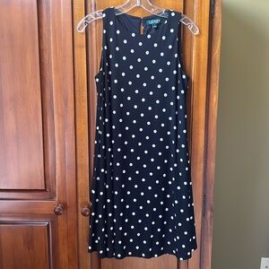 Lauren Ralph Lauren Black Polka Dot Midi Dress